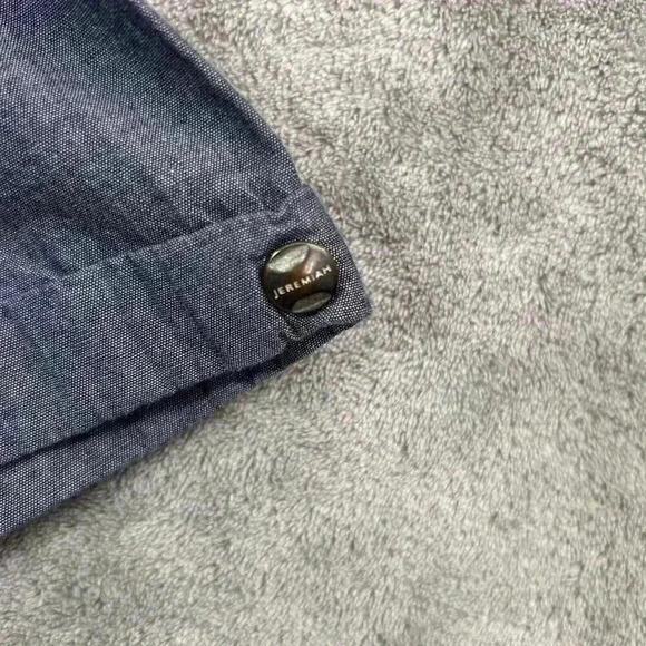 Jeremiah Clothing Shirt Mens Size Medium Blue Button Up Workwear Cotton Pocket - Picture 5 of 9